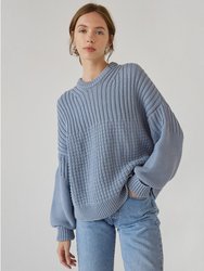 Delcia: Dusty Blue Cotton Sweater