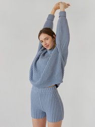 Delcia: Dusty Blue Cotton Sweater