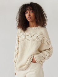 Jūra Naked Oat Milk Alpaca Wool & Cotton Sweater - Naked Oat Milk