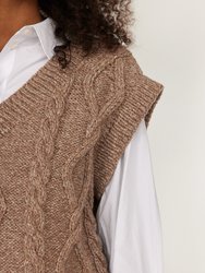 Laimė: Naked Brown Alpaca Wool & Cotton Vest