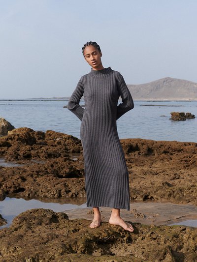 The Knotty Ones Medeina: Charcoal Merino Dress product