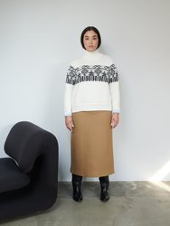 Pasaka: White Merino Wool Turtleneck Sweater