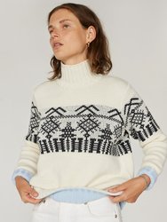 Pasaka: White Merino Wool Turtleneck Sweater