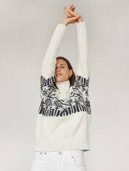 Pasaka: White Merino Wool Turtleneck Sweater