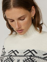 Pasaka: White Merino Wool Turtleneck Sweater