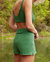 Pieva: Fern Green Cotton Shorts - Fern Green