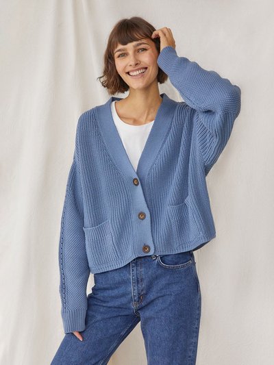 The Knotty Ones Preila Baltic Blue Merino Wool Cardigan product