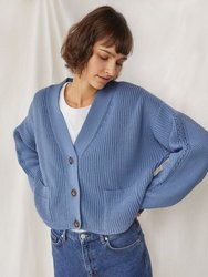 Preila Baltic Blue Merino Wool Cardigan