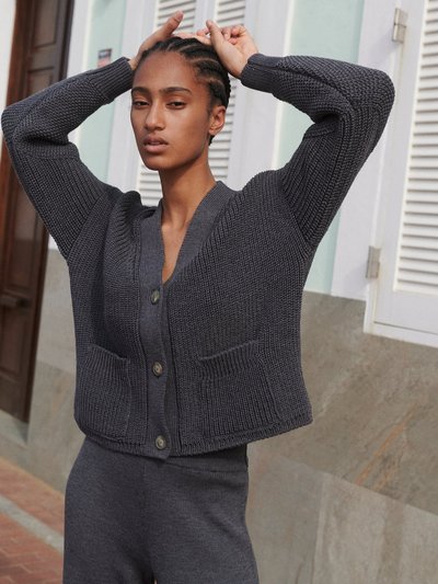The Knotty Ones Preila: Charcoal Merino Wool Cardigan product