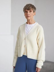 Preila: Sea Salt Merino Wool Cardigan