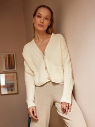 Preila: Sea Salt Merino Wool Cardigan