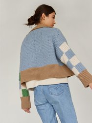 Prietema: Fantasy Blue Crochet Cotton Jacket