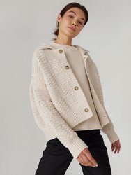 Prietema: Oat Milk Crochet Cotton Jacket