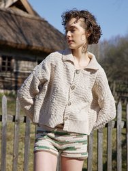 Prietema: Oat Milk Crochet Cotton Jacket - Oat Milk