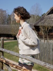 Prietema: Oat Milk Crochet Cotton Jacket