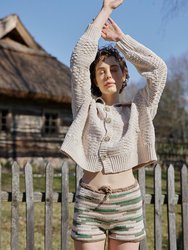 Prietema: Oat Milk Crochet Cotton Jacket