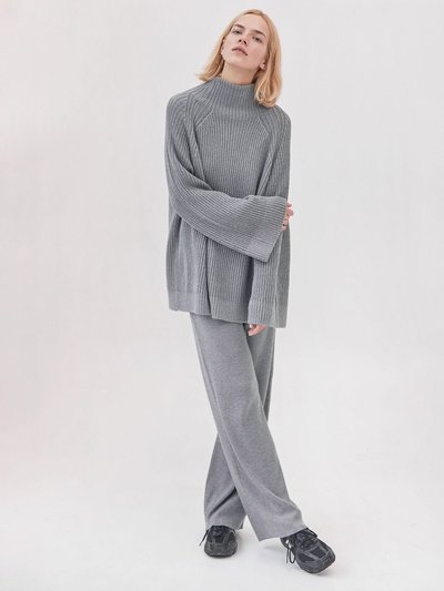 The Knotty Ones Rib Lounge: Grey Merino Wool Pants product
