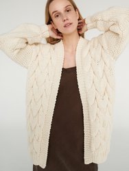 Twisted Erik: Oat Milk Wool Cardigan - Oat Milk