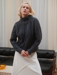 Ūla: Dark Grey Merino Wool Sweater - Dark Grey