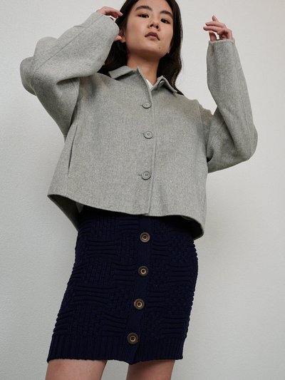 The Knotty Ones Vente: Midnight Blue Merino Wool Mini Skirt product