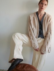 Vilnele: Beige Merino Wool Cardigan