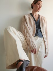 Vilnele: Beige Merino Wool Cardigan