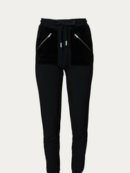 Dual Fabric Joggers - Black