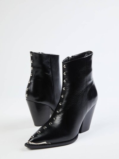 THE KOOPLES Heeled Leather Ankle Boots With Studs In Black product