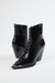 Heeled Leather Ankle Boots With Studs In Black - Black