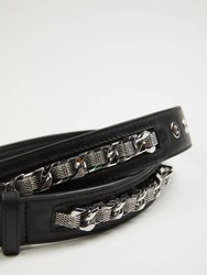Leather Belt With Chain