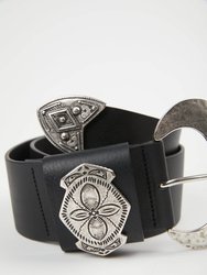 Leather Belt With Metal Buckle