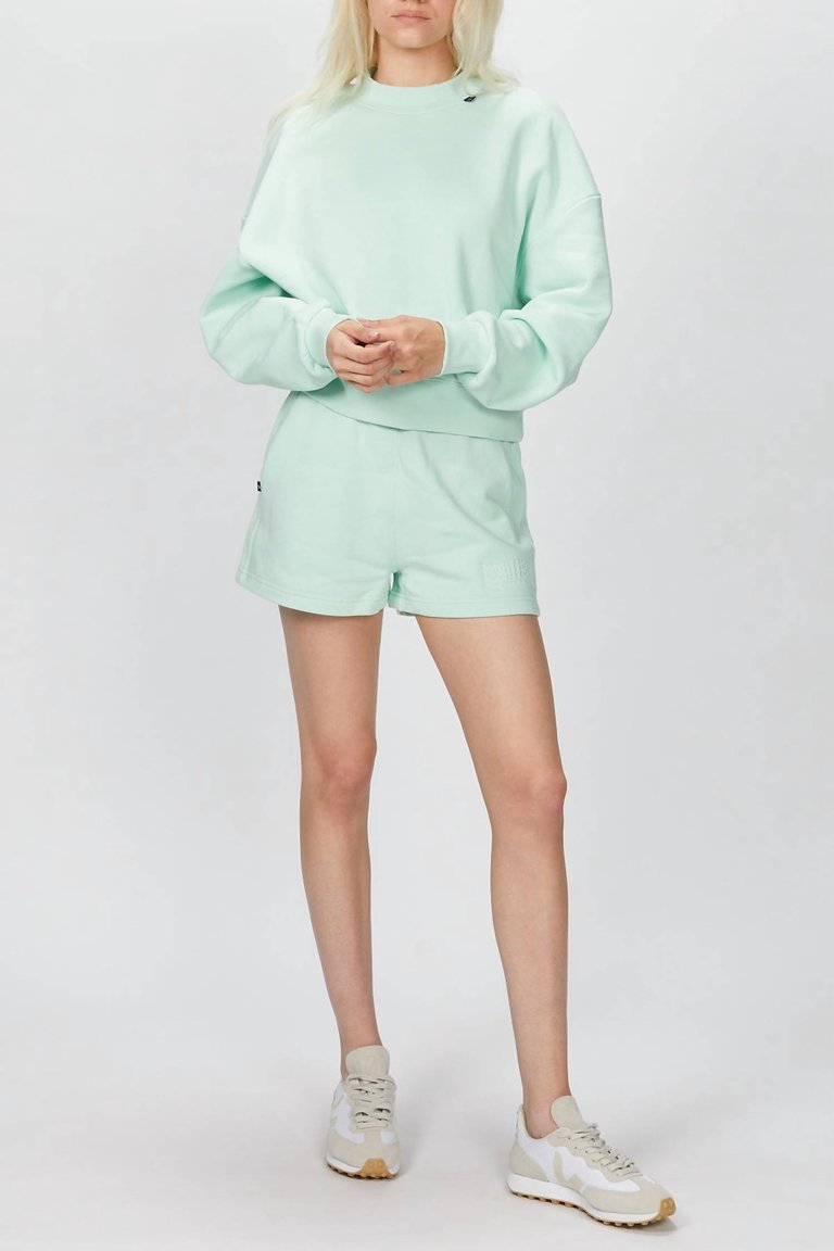 Sweat Short With Logo - Mint Green