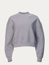 Sweatshirt With Metal Details - Grey