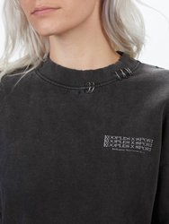 Sweatshirt With Print And Piercing