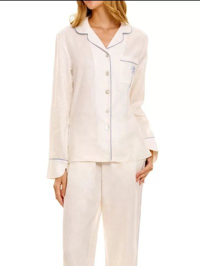 The Lazy Poet Emma Linen Essentials White Pajama Set product