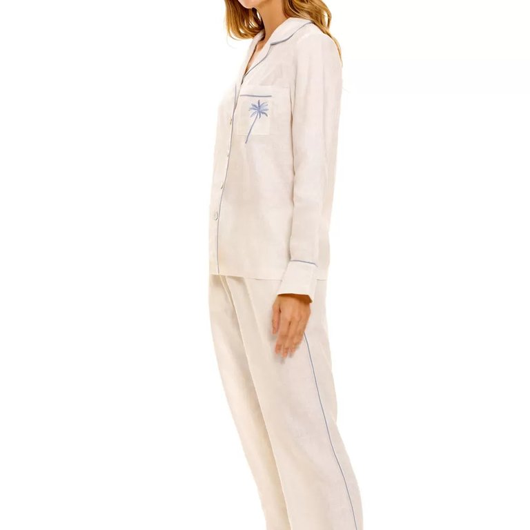 Emma Linen Essentials White Pajama Set
