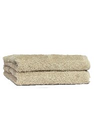 Loft Combed Cotton Face Towel Pack Of 2 - Oatmeal - Oatmeal