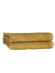 Loft Combed Cotton Face Towel, Pack Of 2 - Ochre Yellow - Ochre Yellow