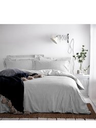 The Linen Yard Hebden Melange Stripe Duvet Set (Gray) (Twin) (UK - Single)