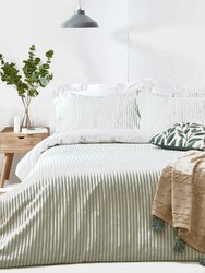 The Linen Yard Hebden Melange Stripe Duvet Set (Gray) (Twin) (UK - Single)