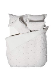 The Linen Yard Strand Duvet Set (White/Gray) (Full) (UK - Double) - White/Gray