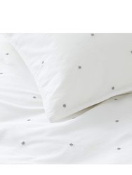 The Linen Yard Strand Duvet Set (White/Gray) (Queen) (UK - King)