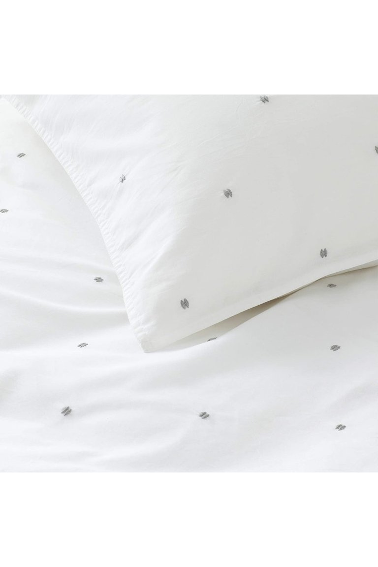 The Linen Yard Strand Duvet Set (White/Gray) (Queen) (UK - King)