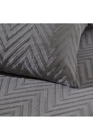 The Linen Yard Tufted Chevron Duvet Set (Charcoal)