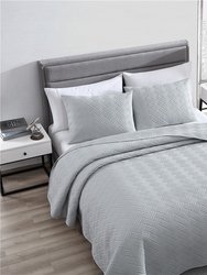 Willow 3 Piece Quilt Set - Grey