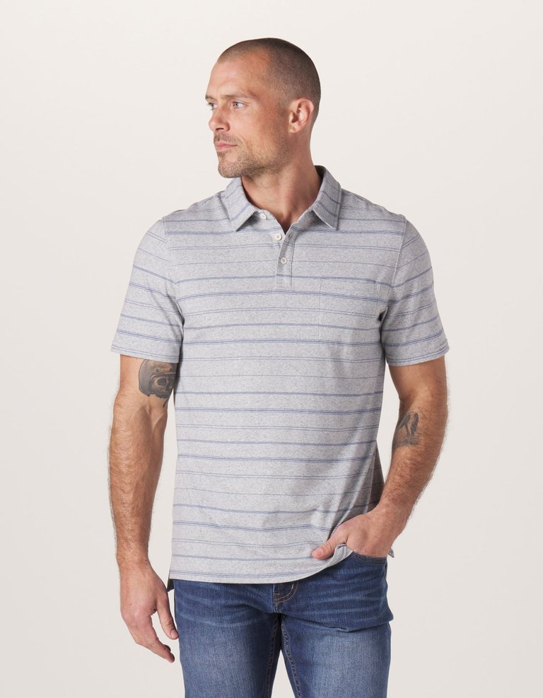 Active Puremeso Polo T Shirt - Grey-Mineral Blue