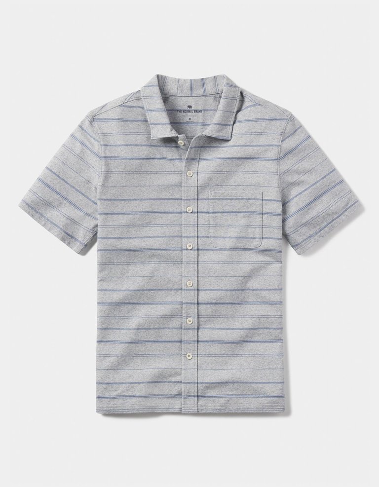 Active Puremeso Weekend Button Down - Grey-Mineral Blue Stripe