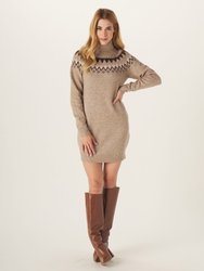 Arvada Fair Isle Sweater Dress - Oatmeal