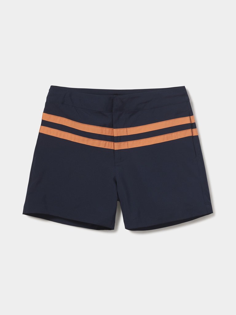 Button Front Trunks - Navy-Copper