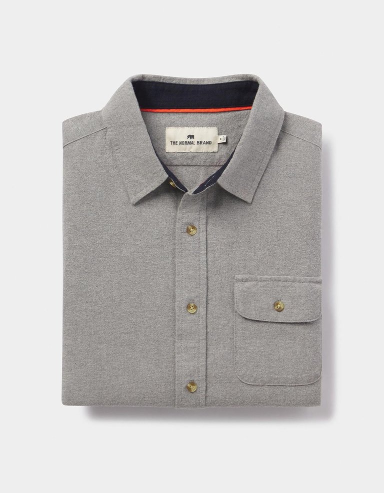 Chamois Button Up Shirt - Light Grey